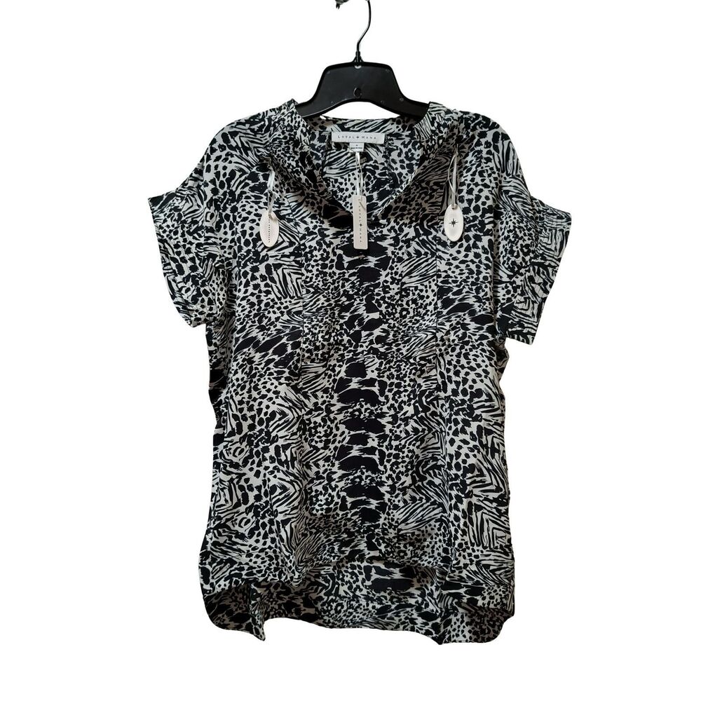 Loyal Hana Carrie Maternity Nursing Top Small Zebra Print V Neck Blouse NWT